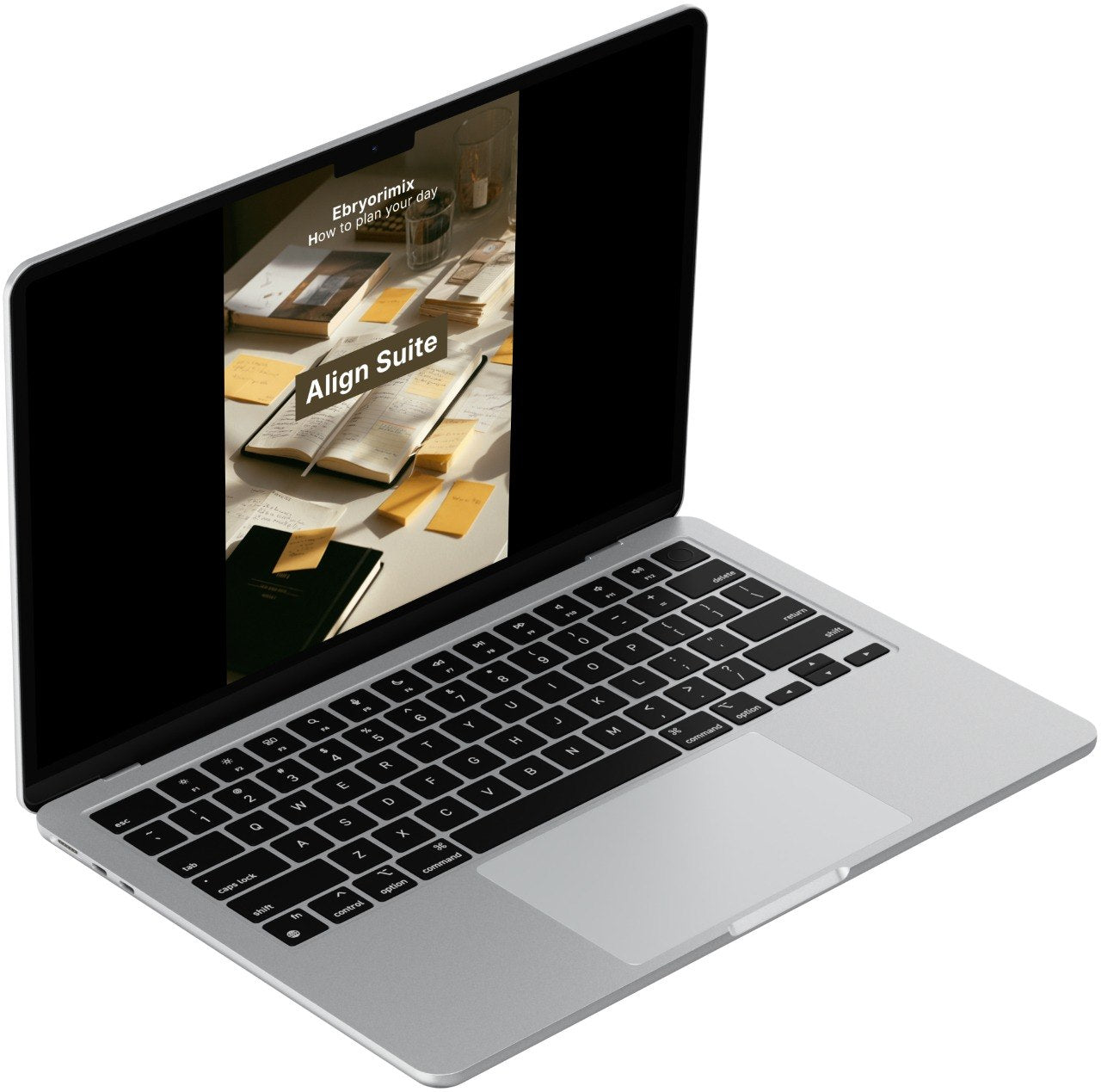 Laptop with a screen displaying a 'Frame Guide' on a white background