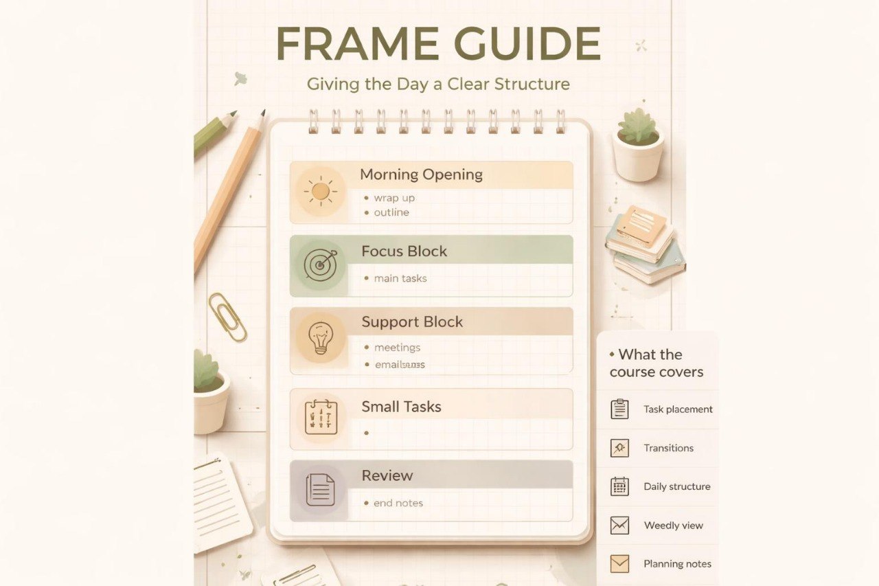 Digital planner app interface with a frame guide on a white background