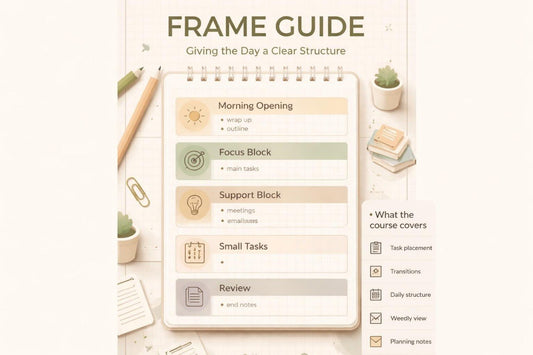 Digital planner app interface with a frame guide on a white background